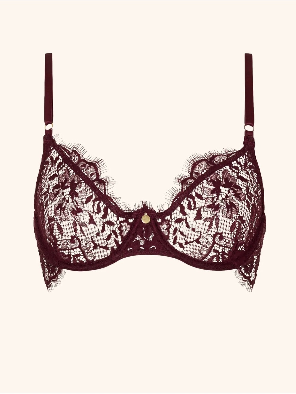 Gooseberry intimates Lace Underwire Bra in Burgundy